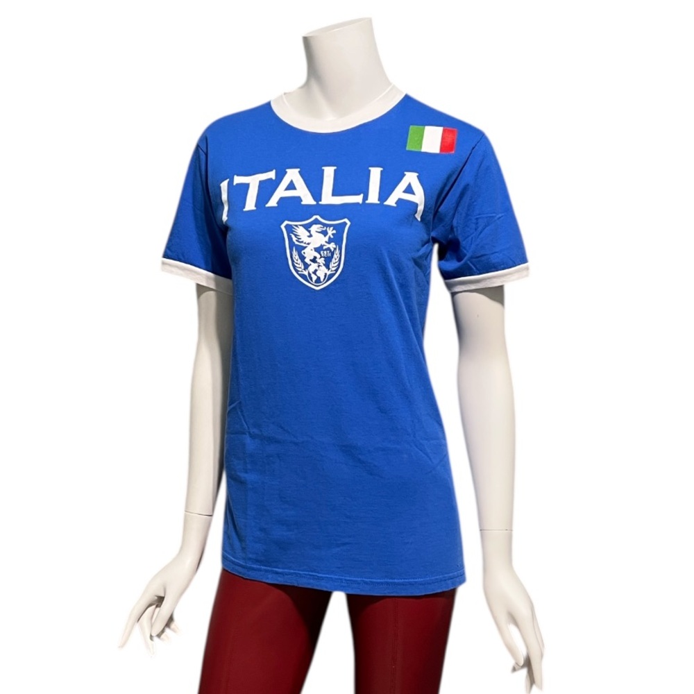 Pre-loved Italia Graphic 100% Cotton Ringer Style Tshirt XS